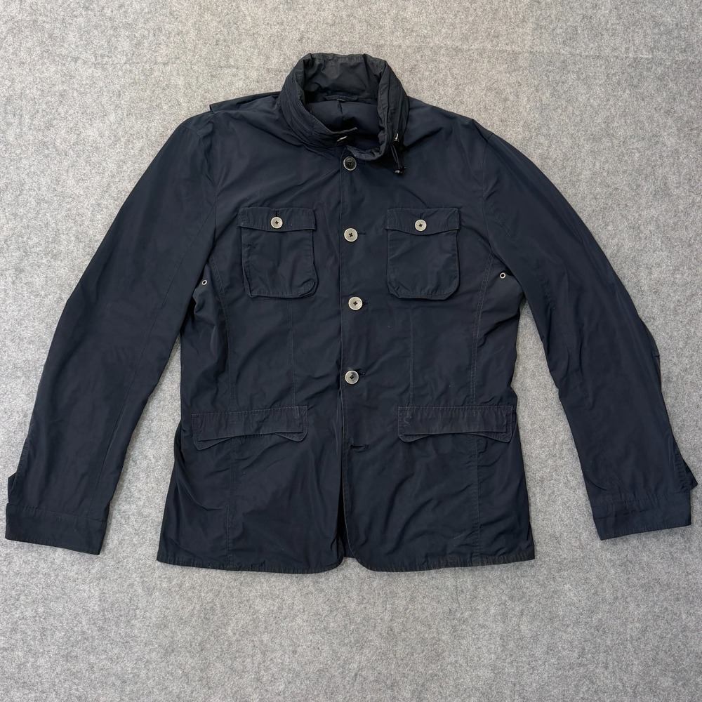 SuitSupply Utility‎ Dark Navy Button Front Parka Field Jacket Men's Size L READ